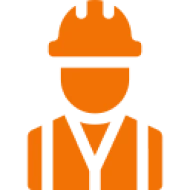 Worker wearing hard hat icon