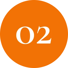 Number 02 on orange background